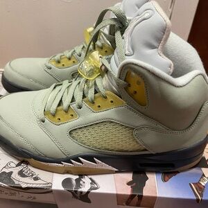 Nike air Jordan V sz 9.5 Men's High-Top Sneakers Pistachio Green Yellow new box